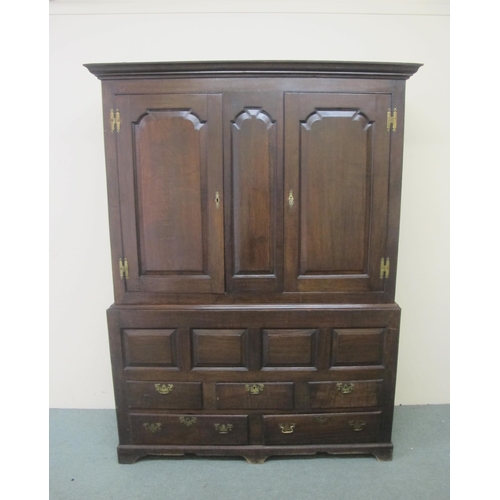 772 - An 18th Century oak press cupboard