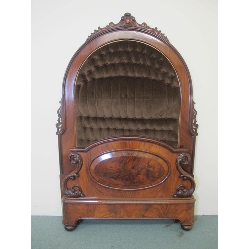 775 - A Victorian flame mahogany bedstead