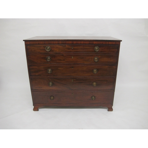 778 - A late Georgian mahogany secretaire chest of drawers