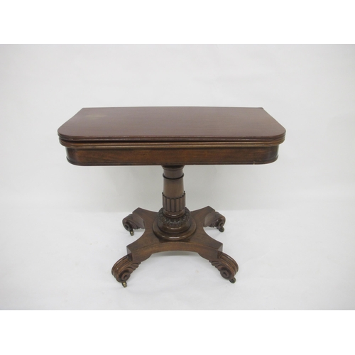 779 - A William IV/early Victorian mahogany fold over tea table