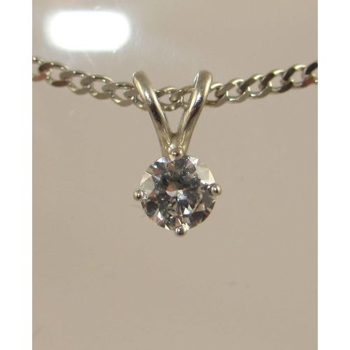 79 - A solitaire diamond pendant