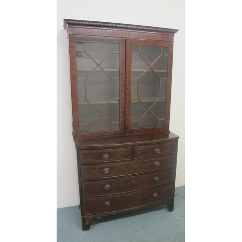 792 - A Georgian mahogany inlaid two over three chest of drawers