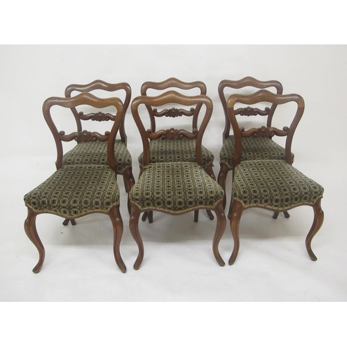 802 - A set of six Victorian mahogany dining chairs