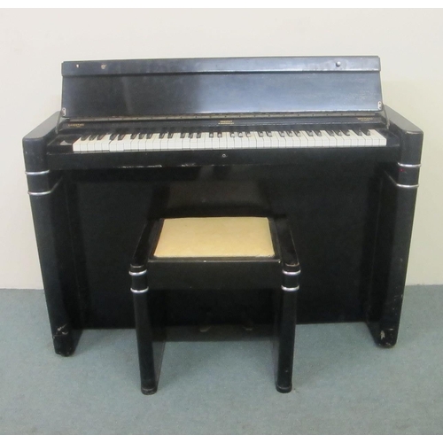 809 - An Art Deco ebonised mini piano by Eavestaff