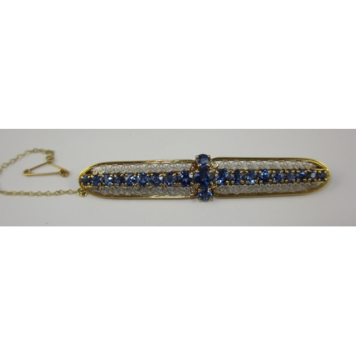 92 - A Tiffany sapphire brooch