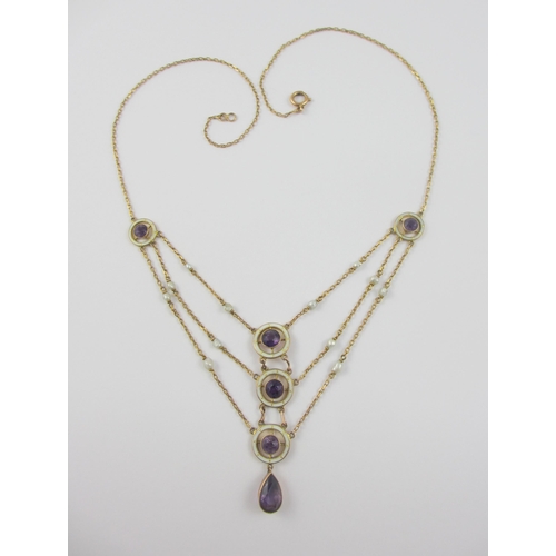 106 - An impressive 'Art Nouveau' necklace by the jeweller Barnet Henry Joseph 1865-1929. Stamped to the r... 