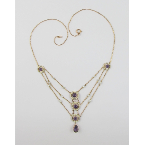 106 - An impressive 'Art Nouveau' necklace by the jeweller Barnet Henry Joseph 1865-1929. Stamped to the r... 