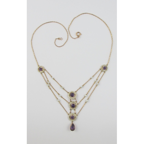 106 - An impressive 'Art Nouveau' necklace by the jeweller Barnet Henry Joseph 1865-1929. Stamped to the r... 