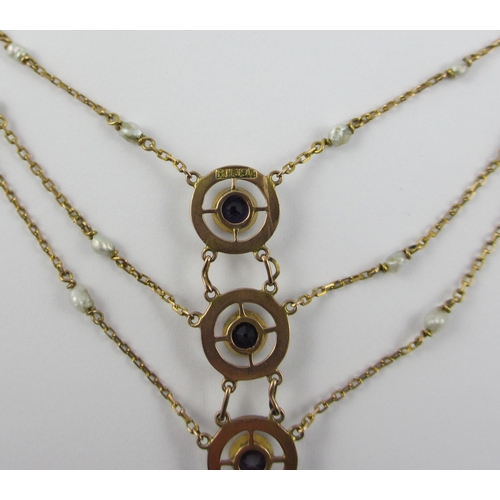 106 - An impressive 'Art Nouveau' necklace by the jeweller Barnet Henry Joseph 1865-1929. Stamped to the r... 