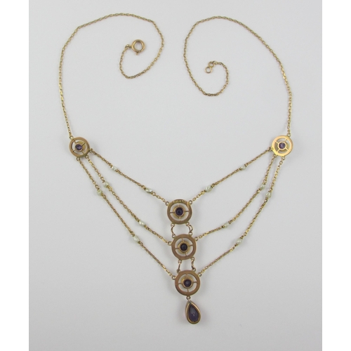 106 - An impressive 'Art Nouveau' necklace by the jeweller Barnet Henry Joseph 1865-1929. Stamped to the r... 