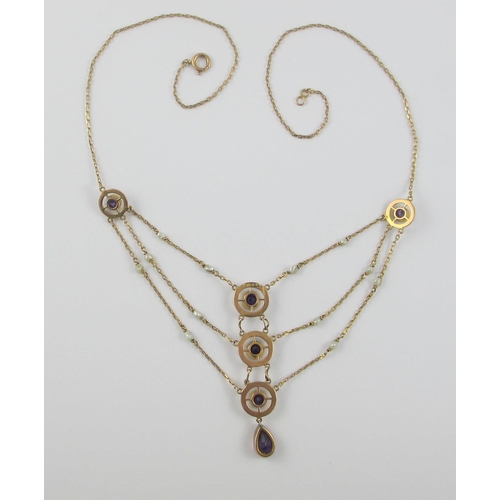 106 - An impressive 'Art Nouveau' necklace by the jeweller Barnet Henry Joseph 1865-1929. Stamped to the r... 