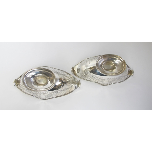 144 - A pair of Edwardian silver baskets