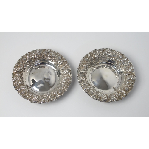 145 - A pair of Sterling silver bon bon dishes