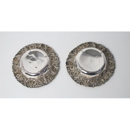 145 - A pair of Sterling silver bon bon dishes