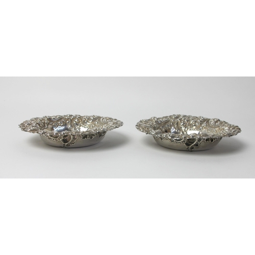 145 - A pair of Sterling silver bon bon dishes