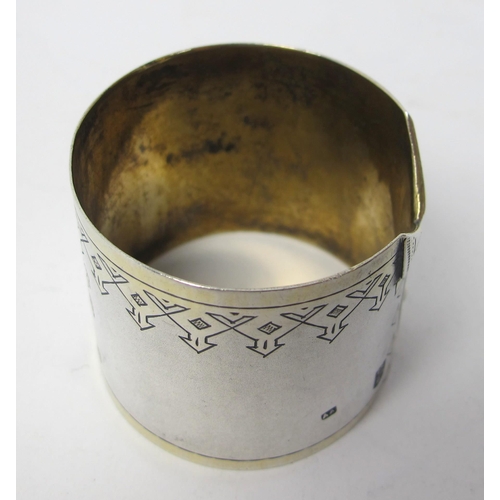 154 - A novelty Russian silver napkin ring