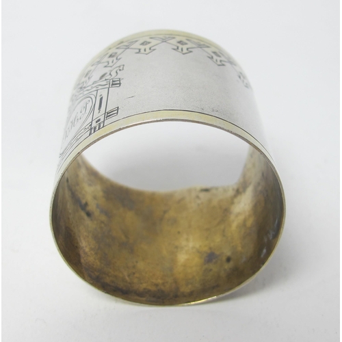 154 - A novelty Russian silver napkin ring