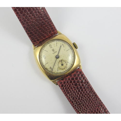 97 - A ladies 9ct cased 'Rolex' tudor  circa 1948. On leather strap.