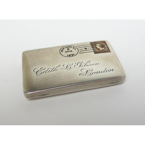 177 - A Victorian silver stamp case