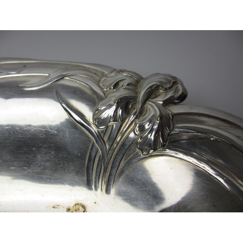 197 - A plated Art Nouveau two handled dish