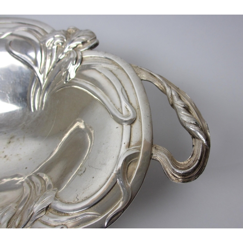 197 - A plated Art Nouveau two handled dish