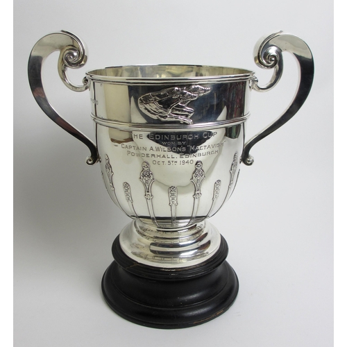 200 - A silver double handled trophy 'The Edinburgh Cup'