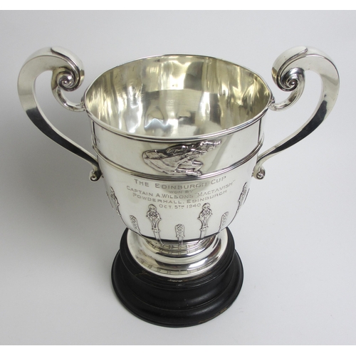 200 - A silver double handled trophy 'The Edinburgh Cup'