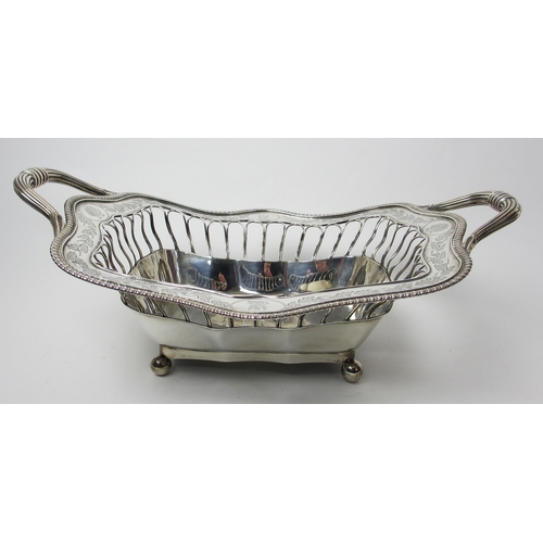 201 - A George III silver twin handled basket