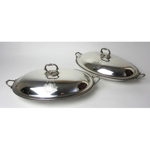 202 - A pair of Victorian silver entree dishes