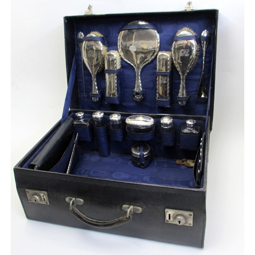 206 - A travel case with silver fittings