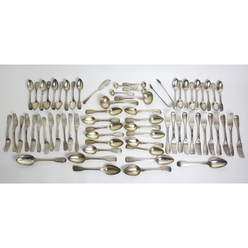 207 - A matched part suite of silver cutlery