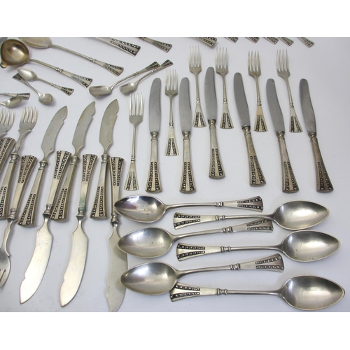 208 - A suite of Portuguese silver cutlery