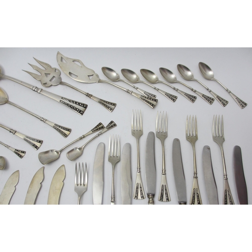 208 - A suite of Portuguese silver cutlery