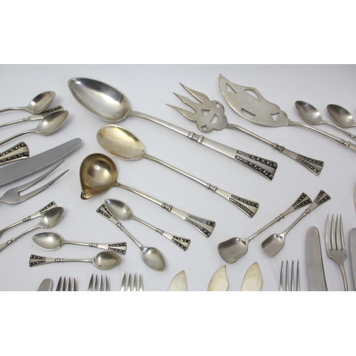 208 - A suite of Portuguese silver cutlery