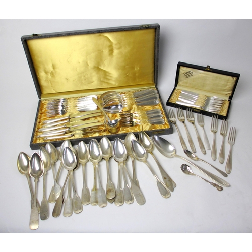 212 - A cased matched set of WMF silver cutlery