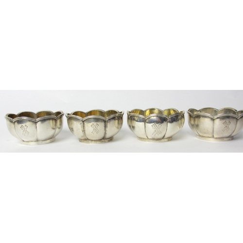 220 - A matched set of four Russian silver table salts