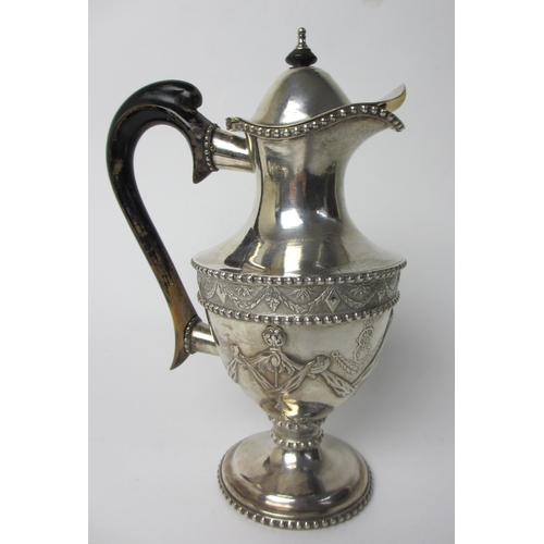 224 - A Russian silver chocolate pot