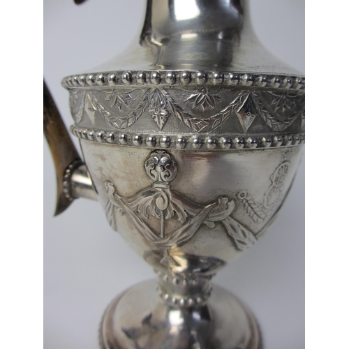 224 - A Russian silver chocolate pot