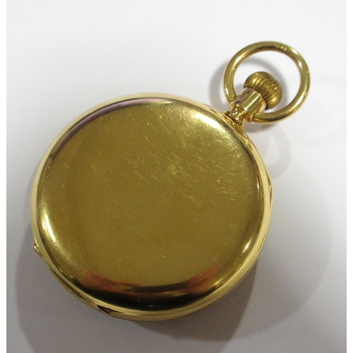 23 - An 18 ct gold cased open faced pocket watch by Waltham