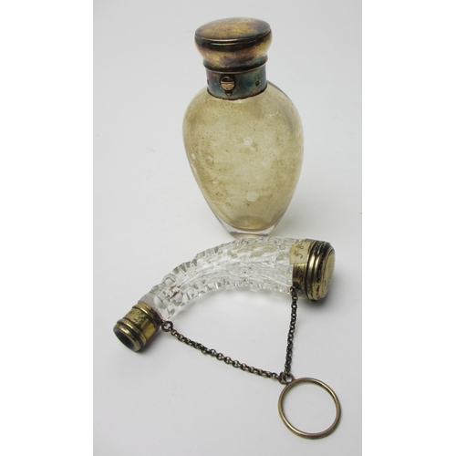 238 - A rock crystal and gilt metal mounted trumpet shaped scent bottle