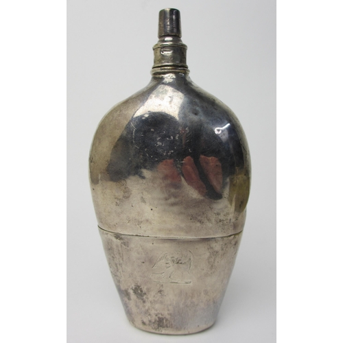 240 - A silver spirit flask