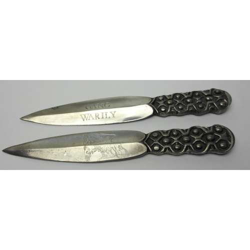 246 - A pair of Scottish pewter daggers