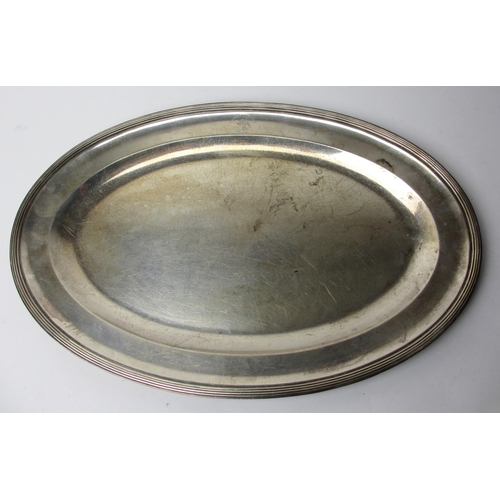 254 - An oval silver platter