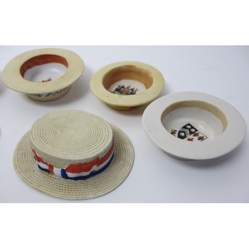 291 - Seven Crested China straw boaters