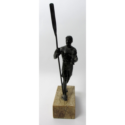 292 - A spelter figure of an oarsman