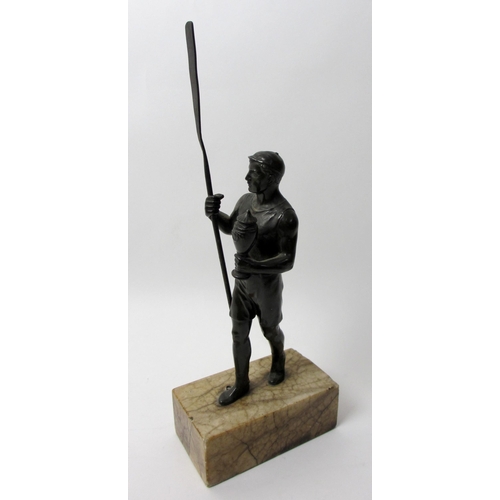 292 - A spelter figure of an oarsman