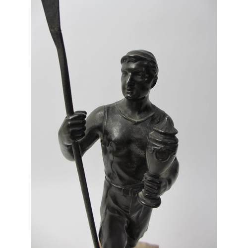 292 - A spelter figure of an oarsman