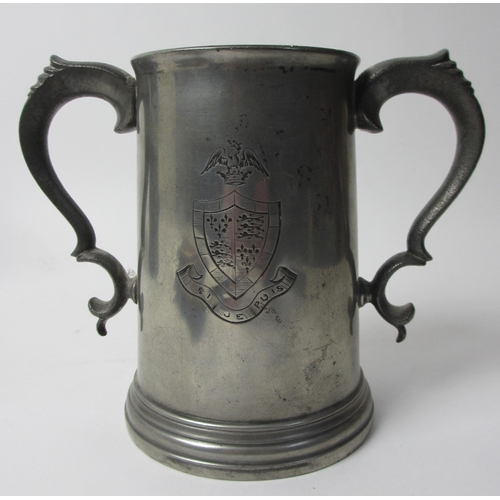 293 - Lady Margaret Boat Club  Cambridge (St Johns College) Two pewter two-handled crested trophies