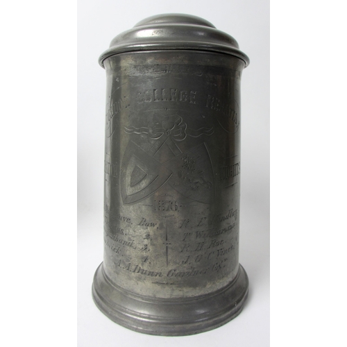 294 - Four pewter Balliol College  Oxford Crested lidded trophies