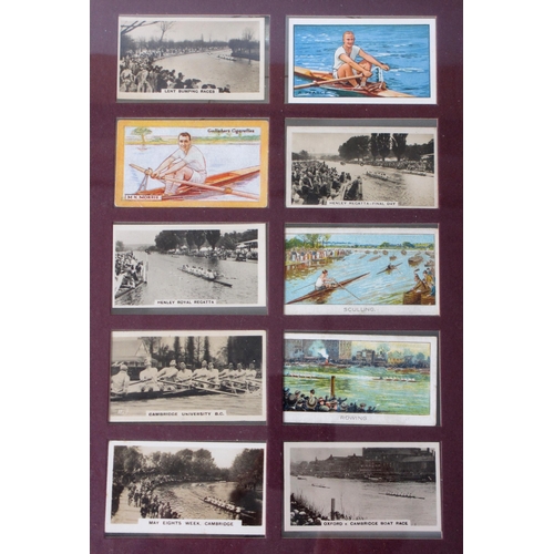 304 - Three framed collections of rowing cigarette cards